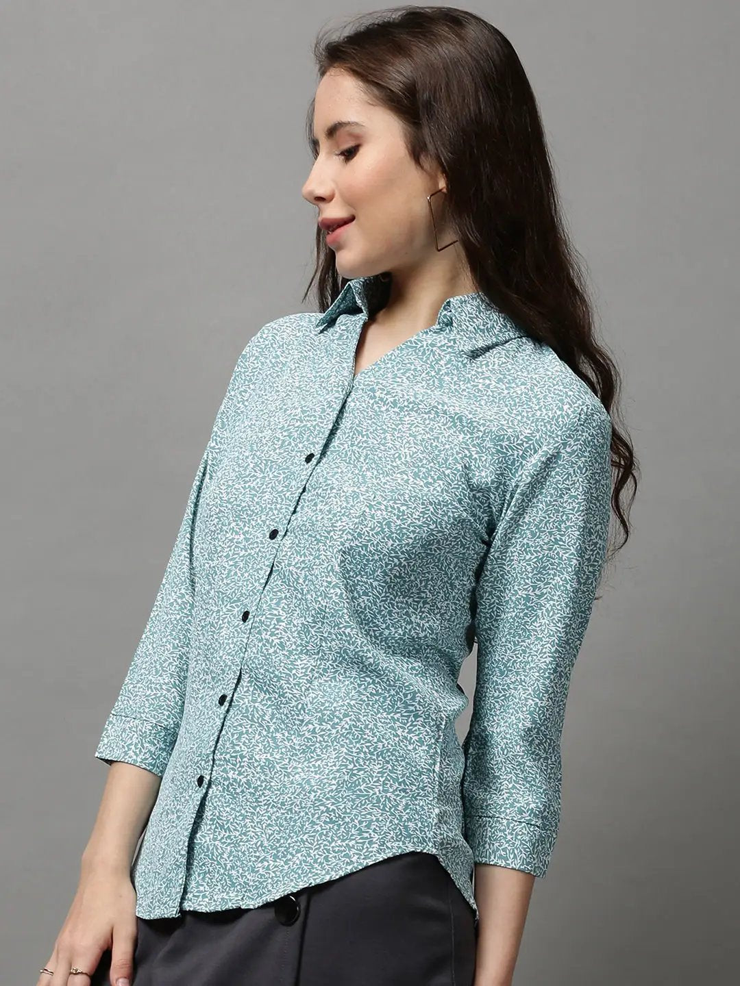 Women's Green Printed Shirt