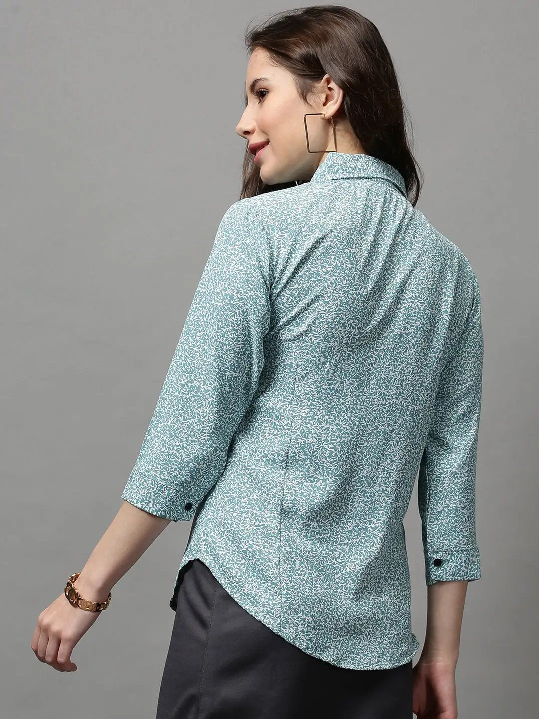 Women's Green Printed Shirt
