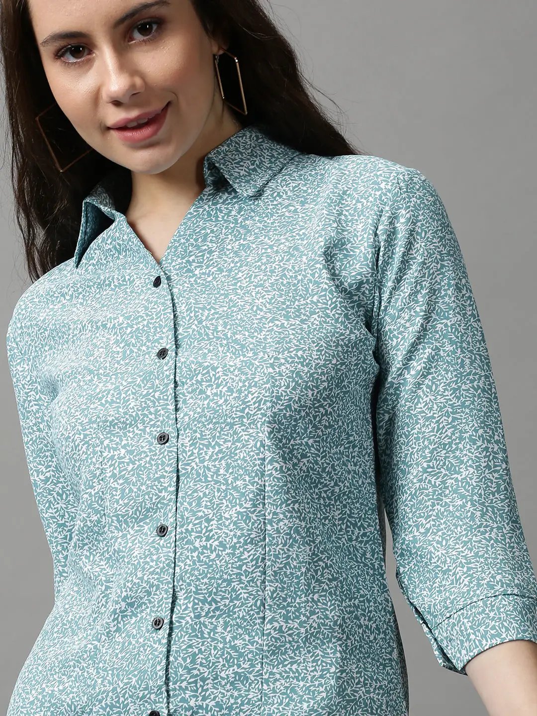 Women's Green Printed Shirt