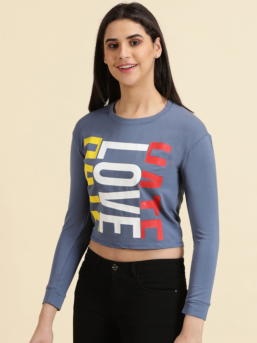 Women's Blue Solid Top