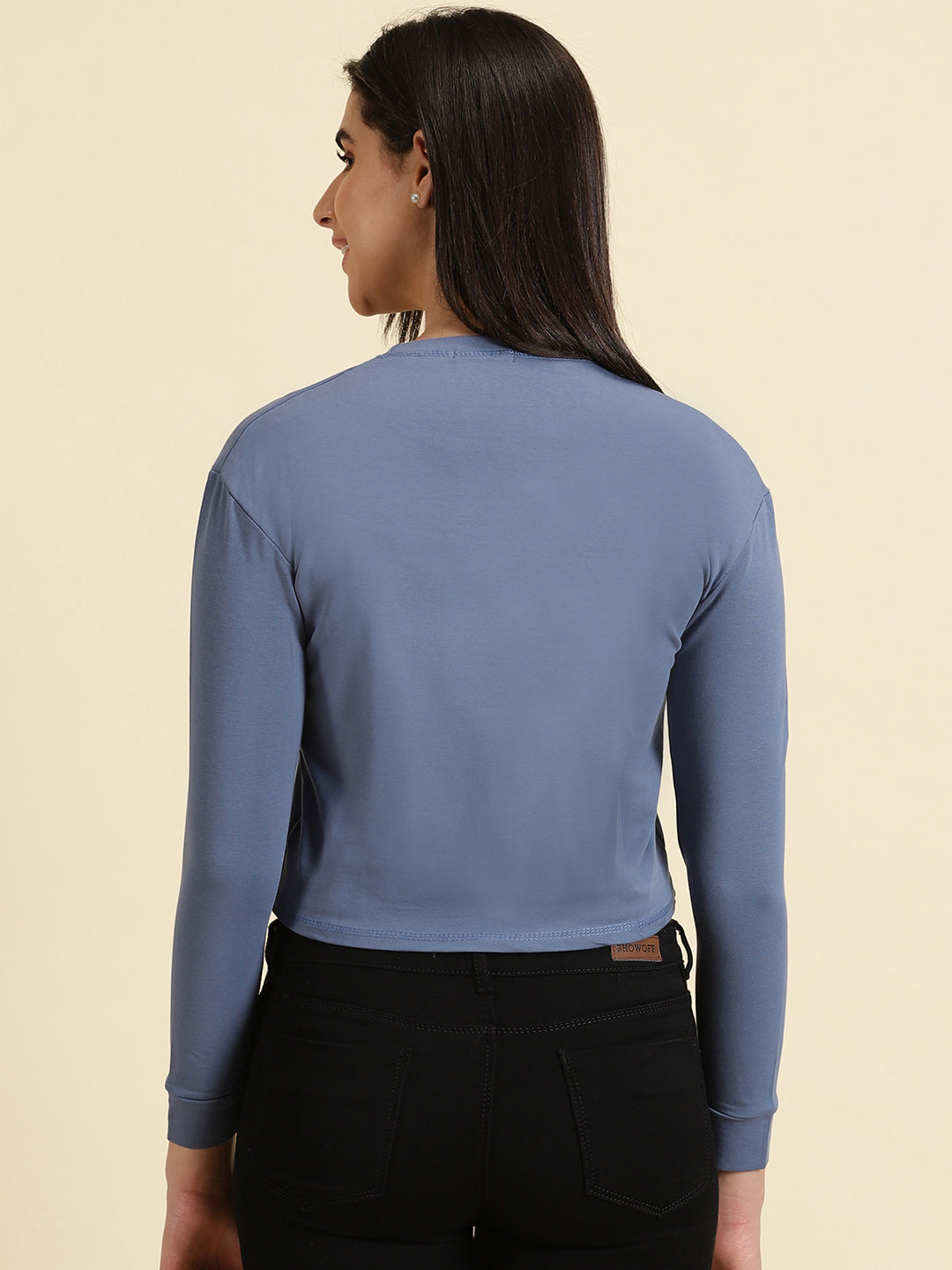 Women's Blue Solid Top