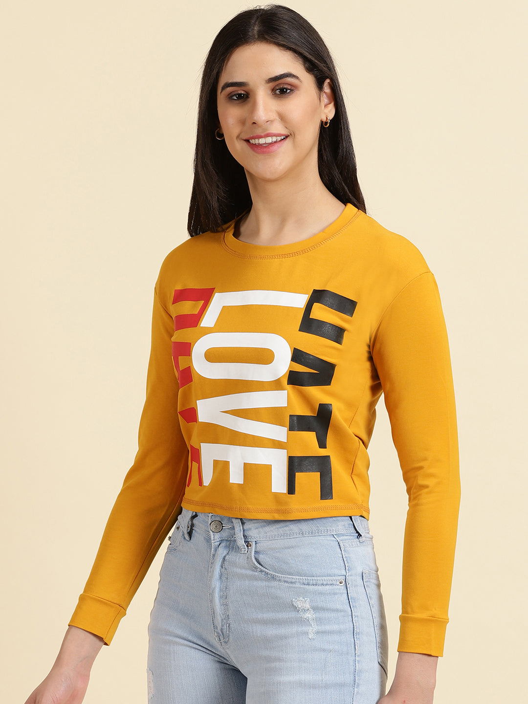 Women's Mustard Solid Top