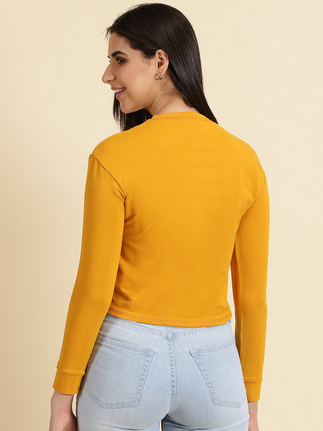 Women's Mustard Solid Top