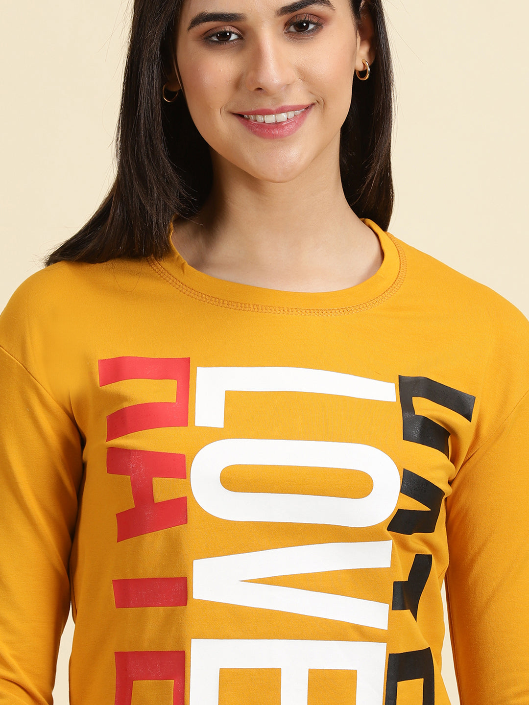 Women's Mustard Solid Top