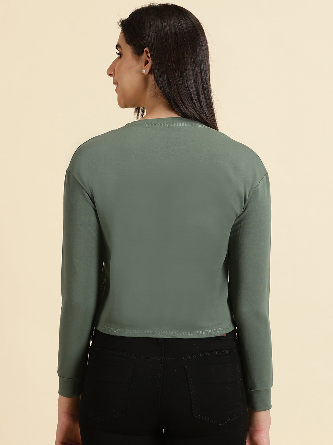 Women's Olive Solid Top