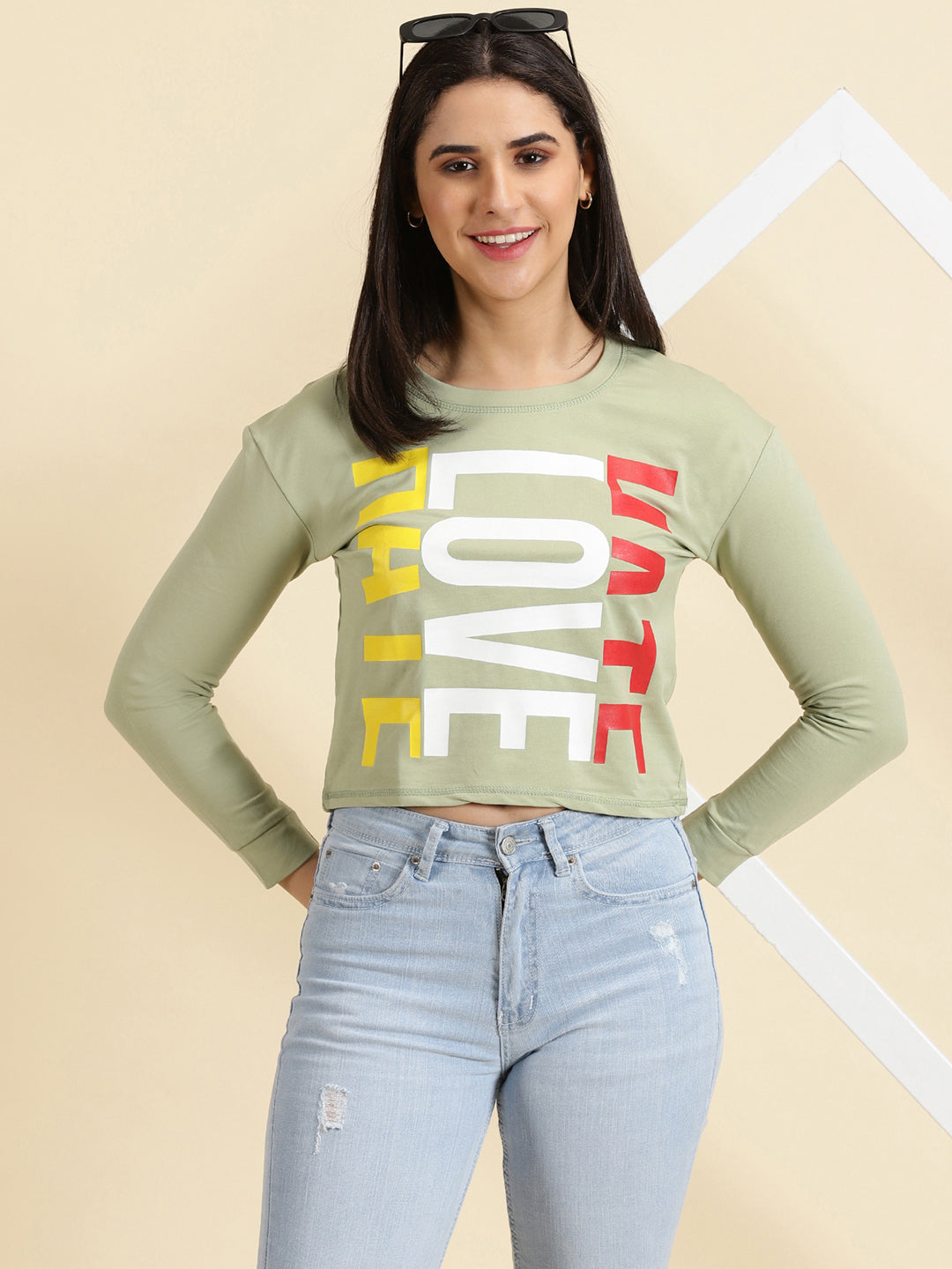 Women's Sea Green Solid Top