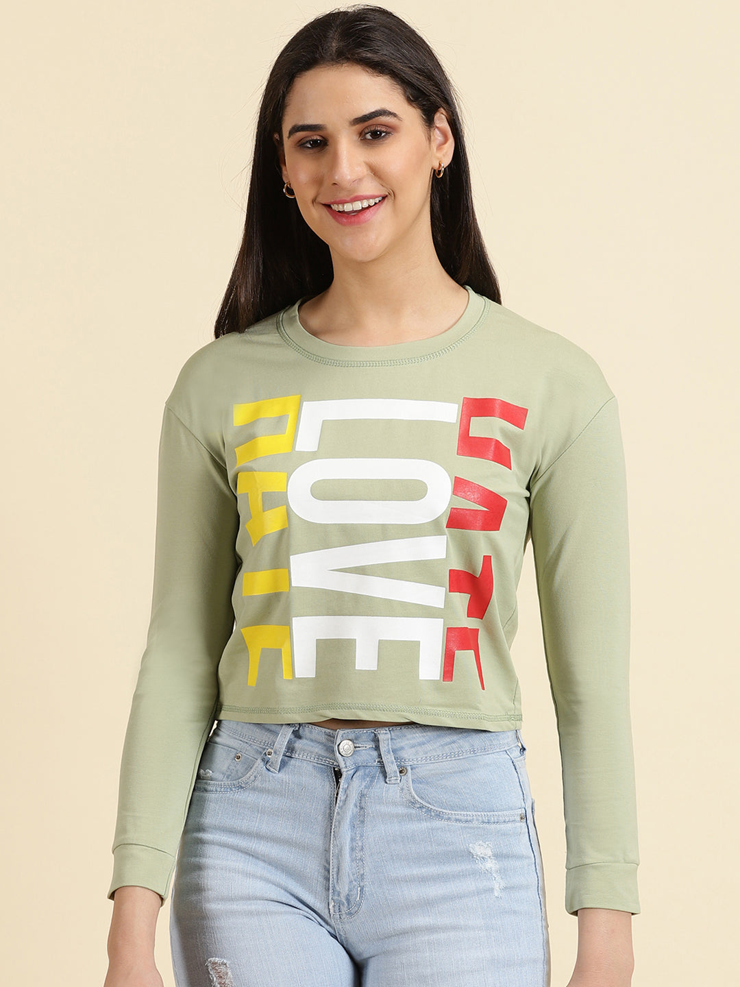 Women's Sea Green Solid Top