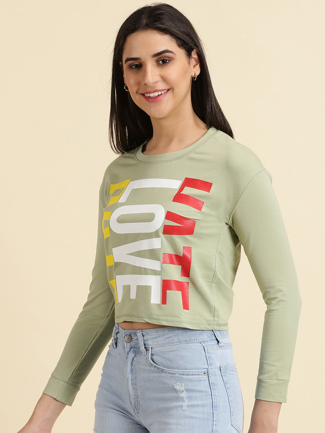 Women's Sea Green Solid Top