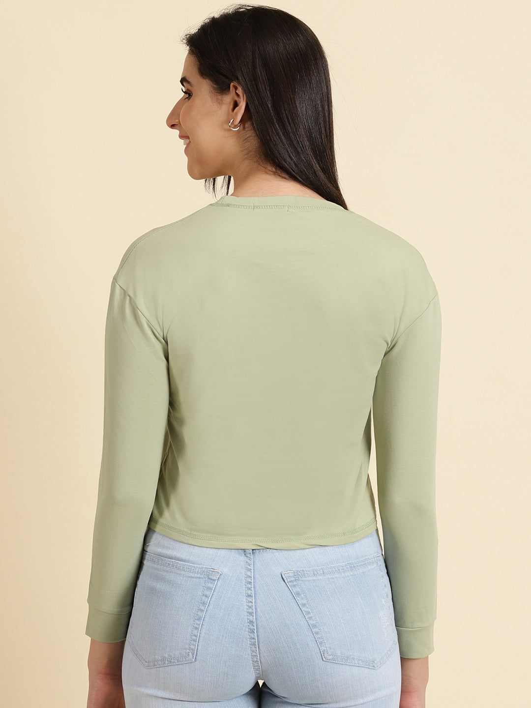 Women's Sea Green Solid Top