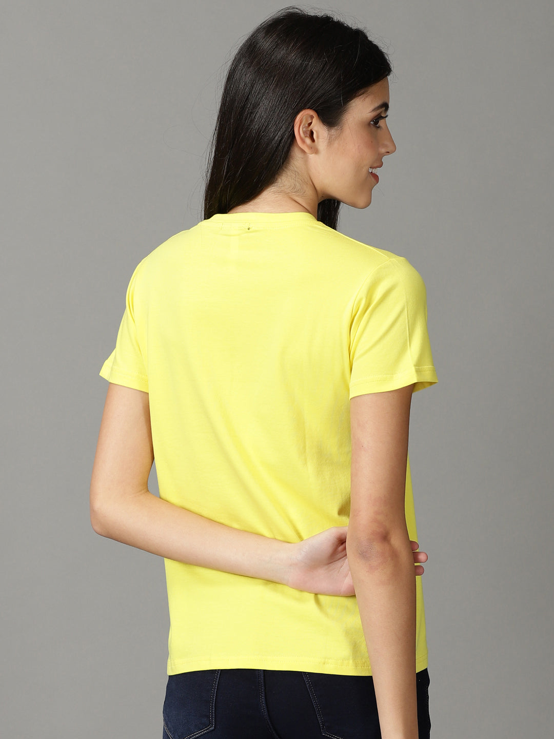 Women's Yellow Solid Top