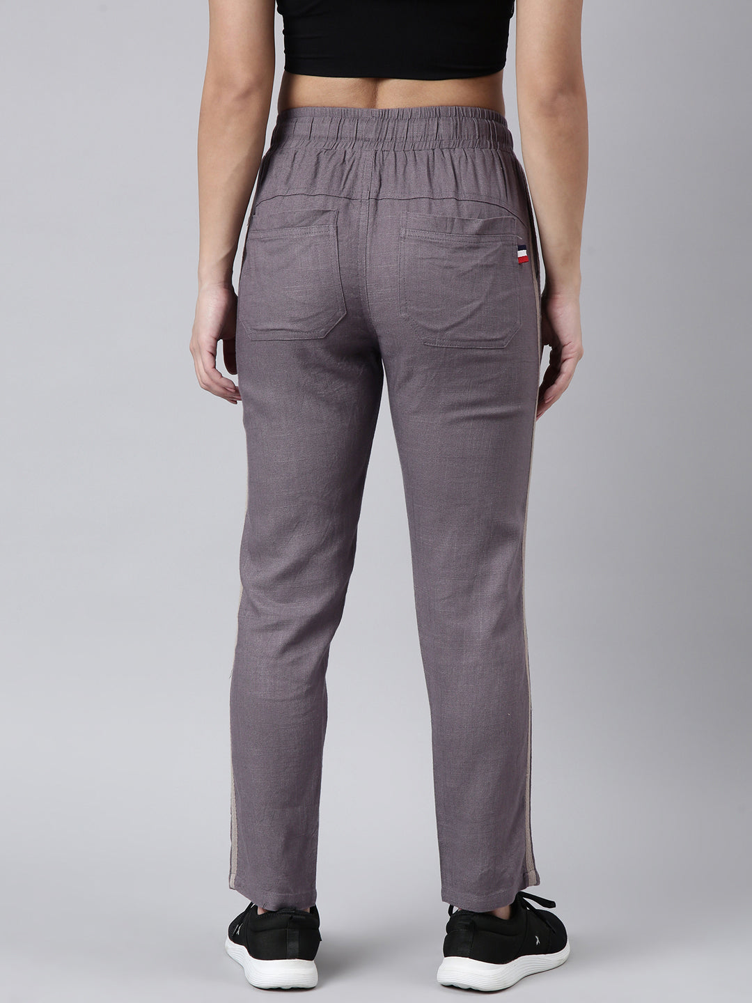 Women Solid Slim Fit Lavender Track Pant