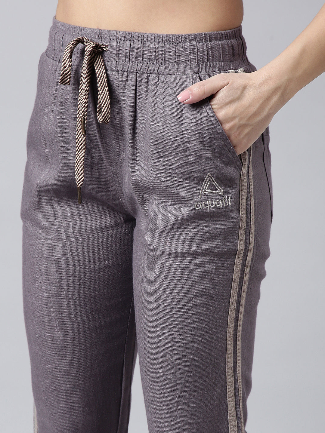 Women Solid Slim Fit Lavender Track Pant