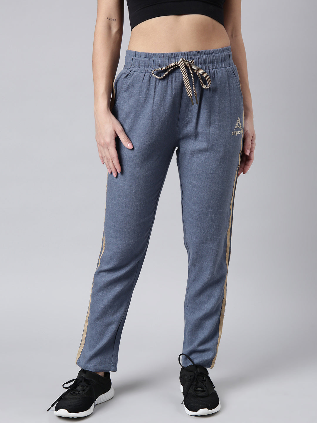 Women Solid Slim Fit Teal Track Pant