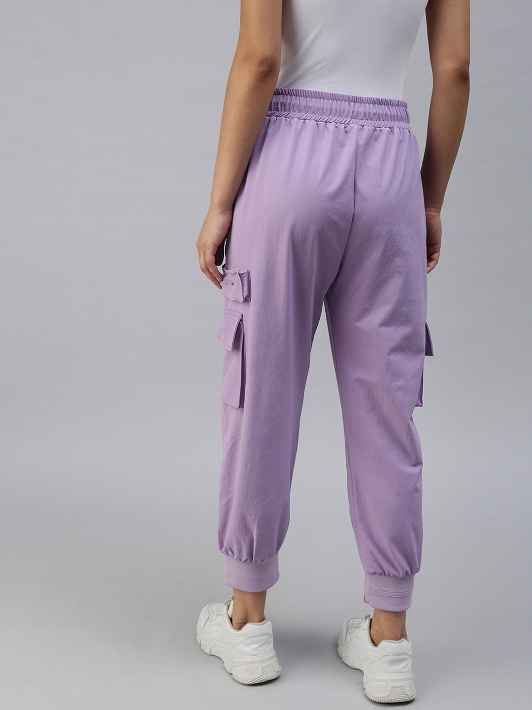 Women's Lavender Solid Joggers Track Pant