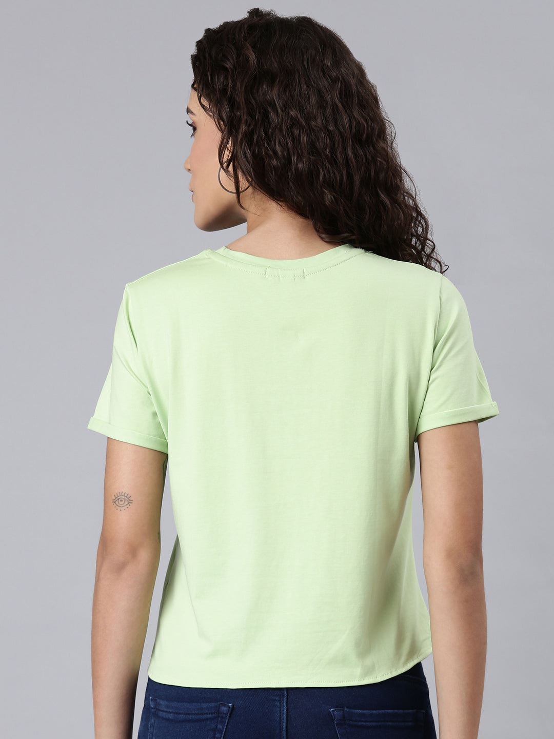 Women Green Typographic Top