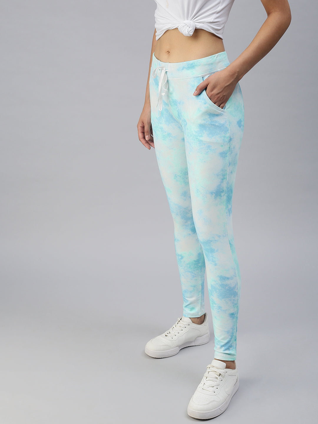 Women's Blue Tie Dye Track Pants