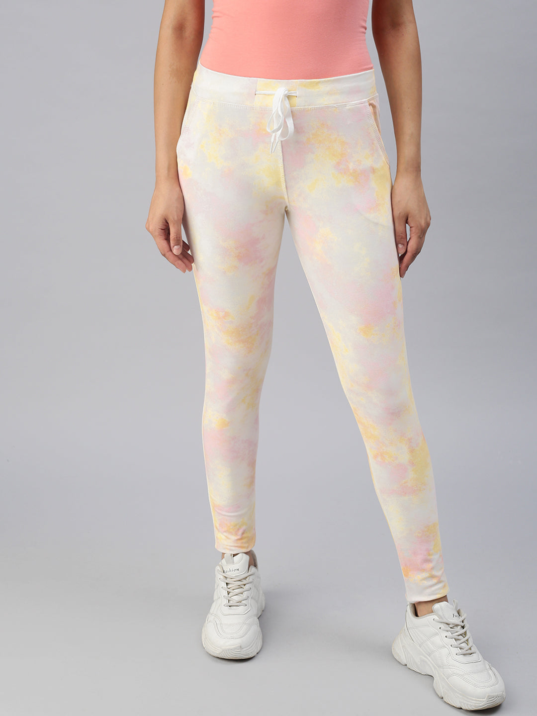 Women's Yellow Tie Dye Track Pants