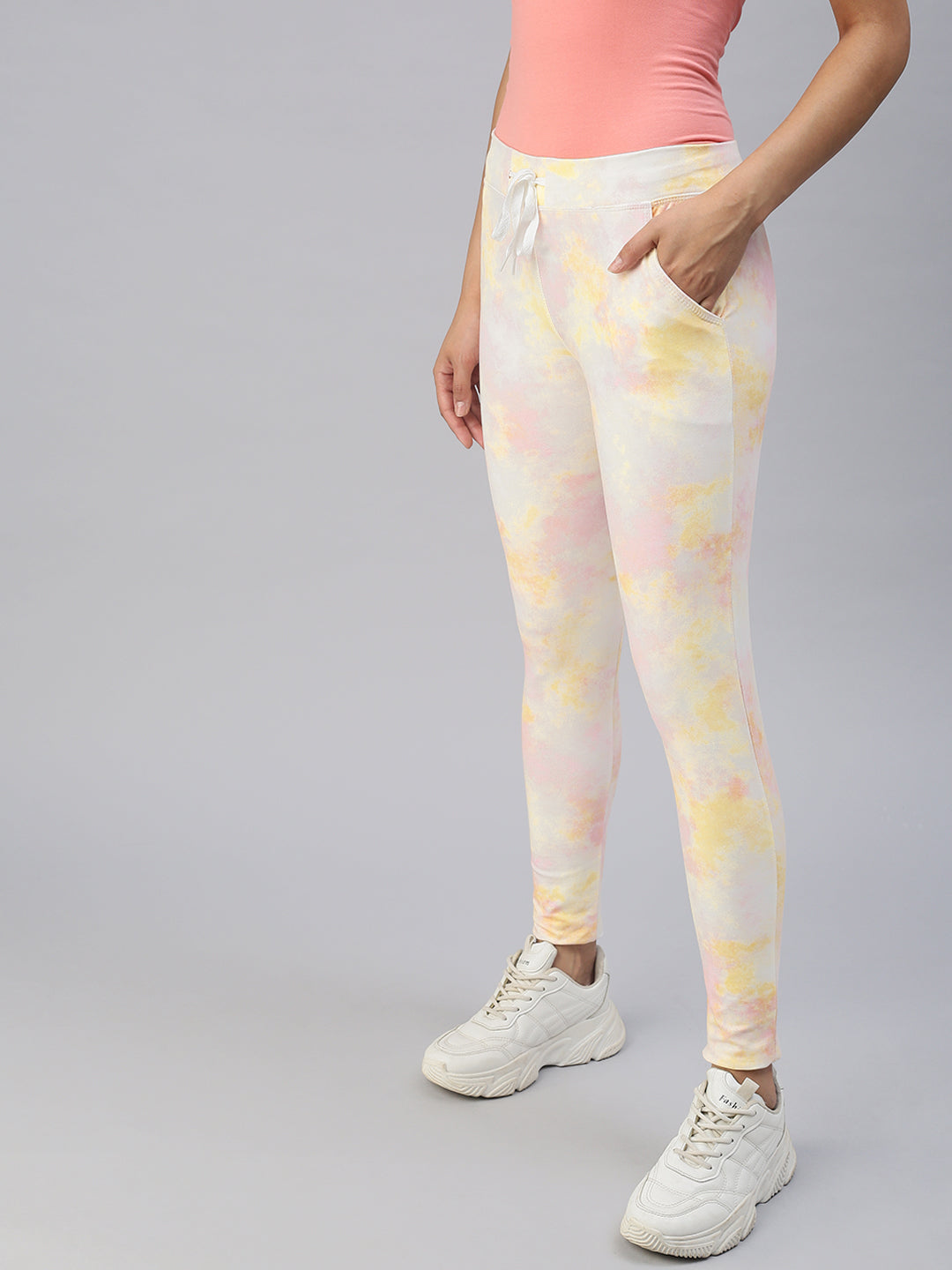 Women's Yellow Tie Dye Track Pants