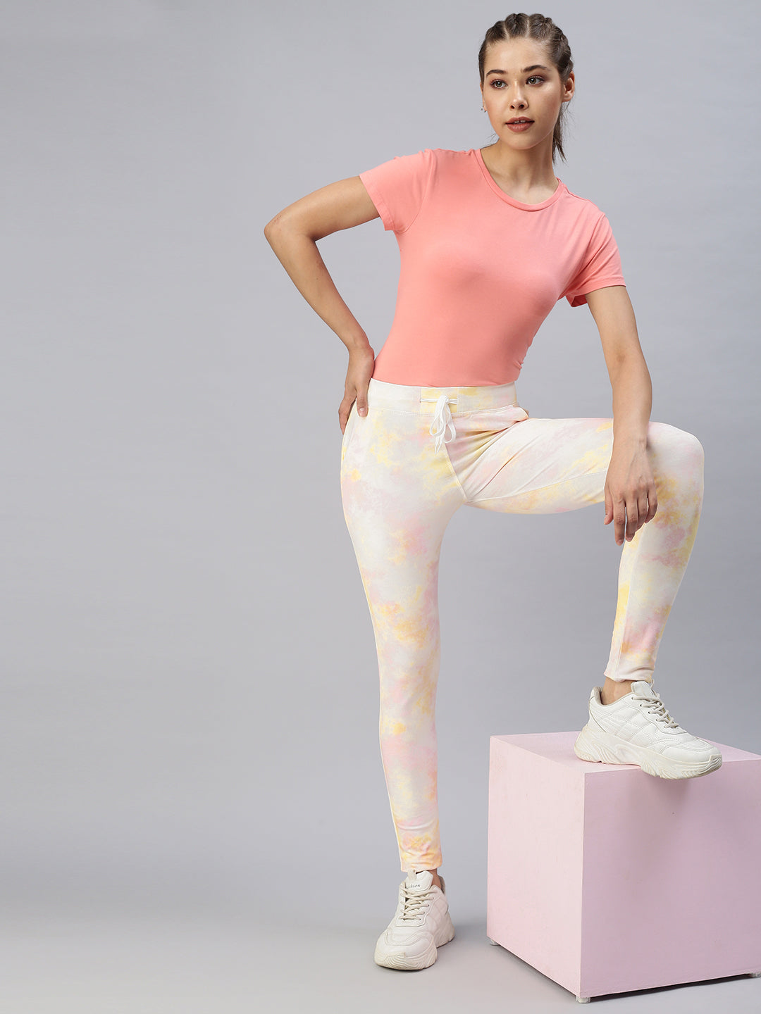 Women's Yellow Tie Dye Track Pants