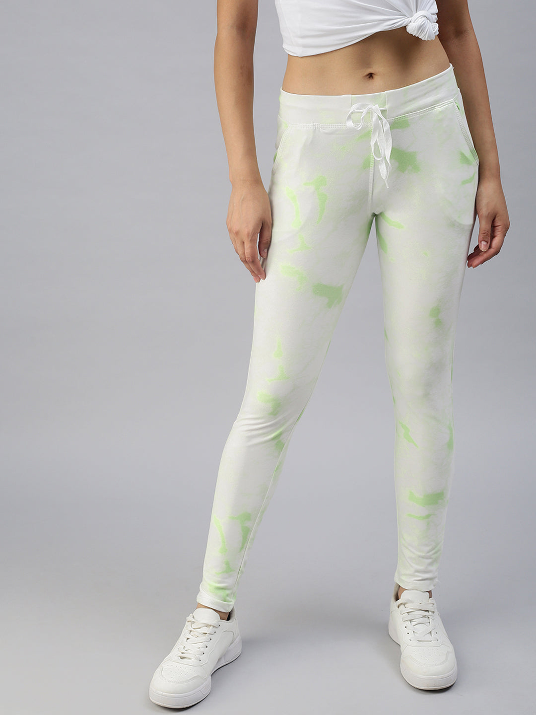 Women's White Tie Dye Track Pants