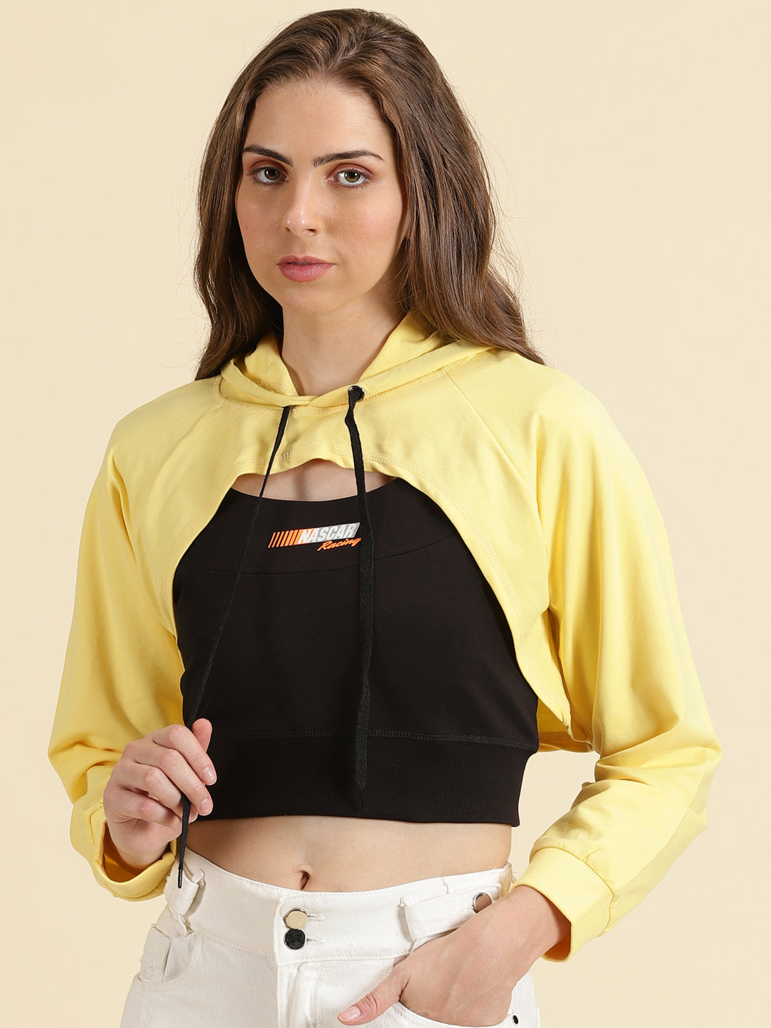 Women's Yellow Solid Sweatshirt