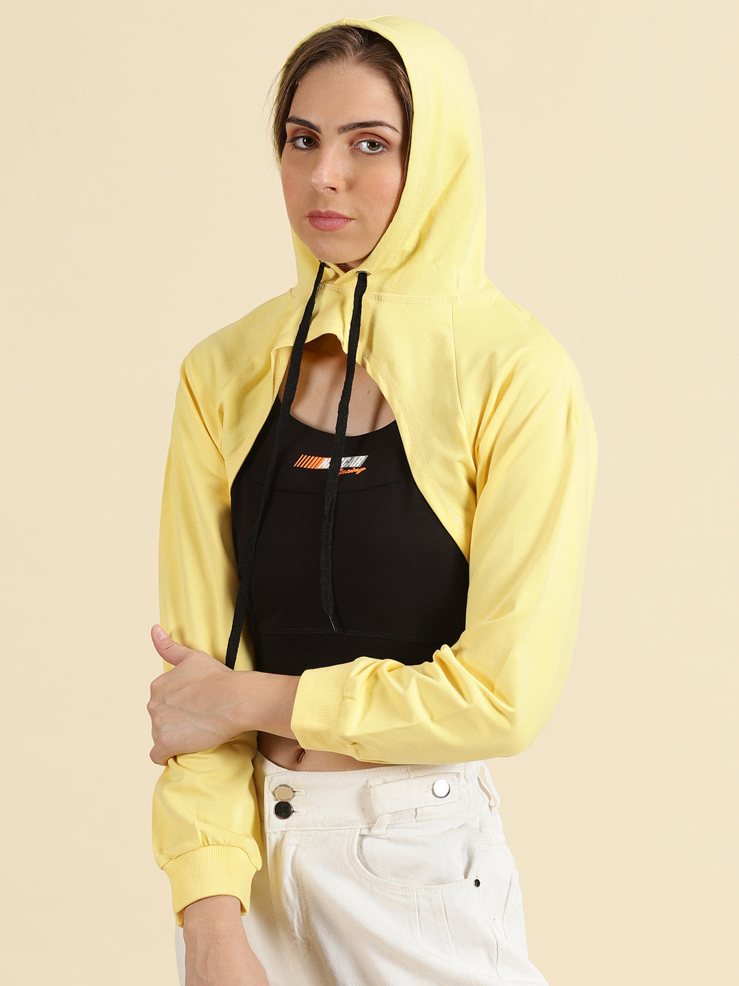 Women's Yellow Solid Sweatshirt