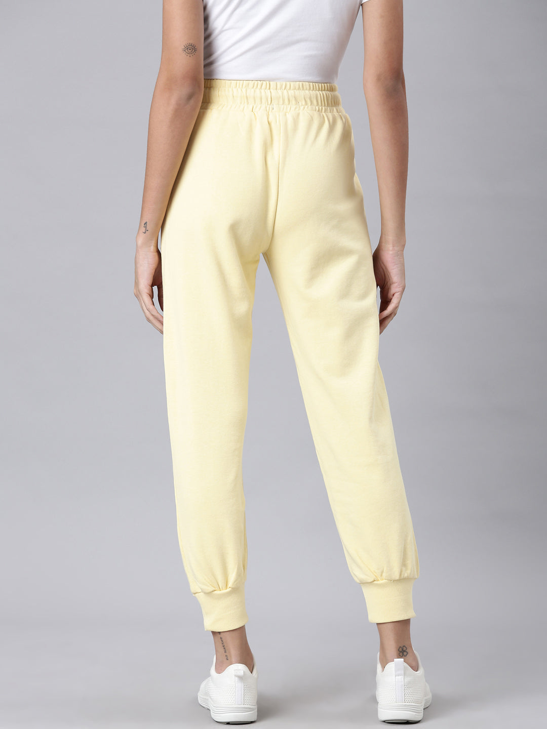 Women Yellow Solid Track Pant