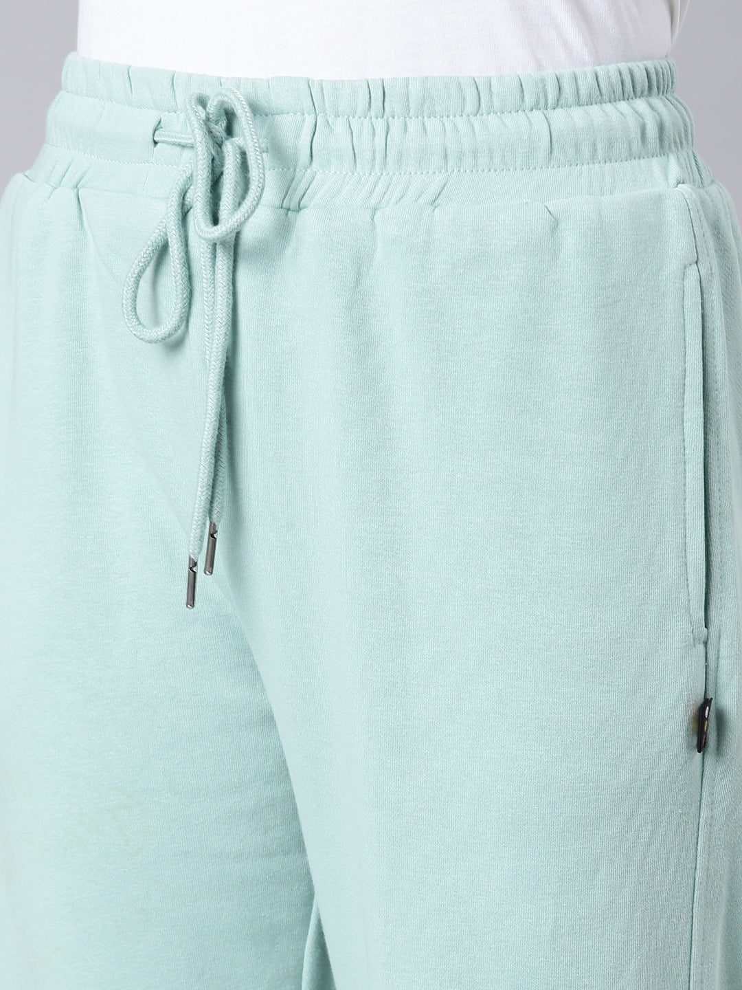 Women Sea Green Solid Track Pant