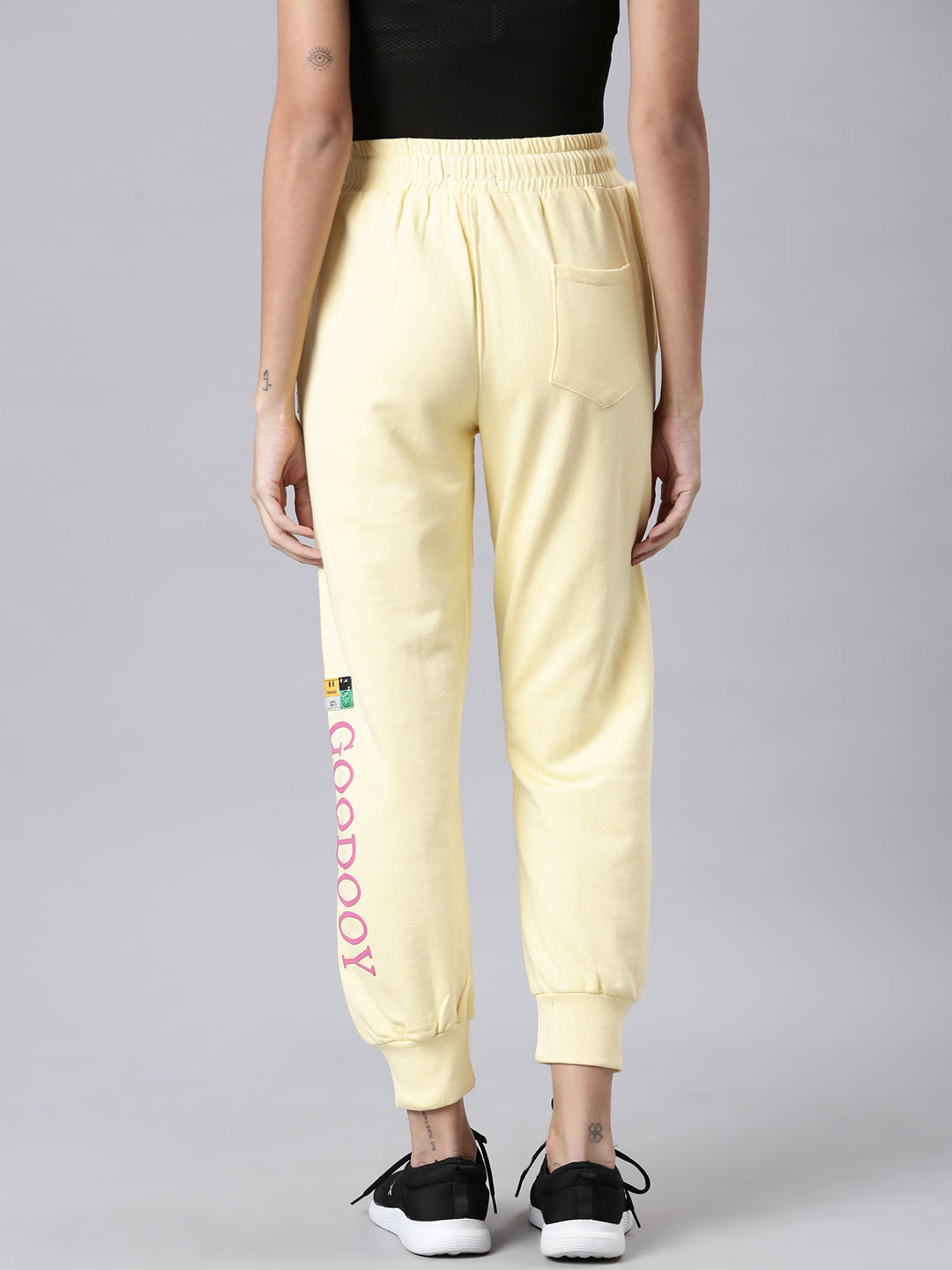 Women Yellow Solid Track Pant