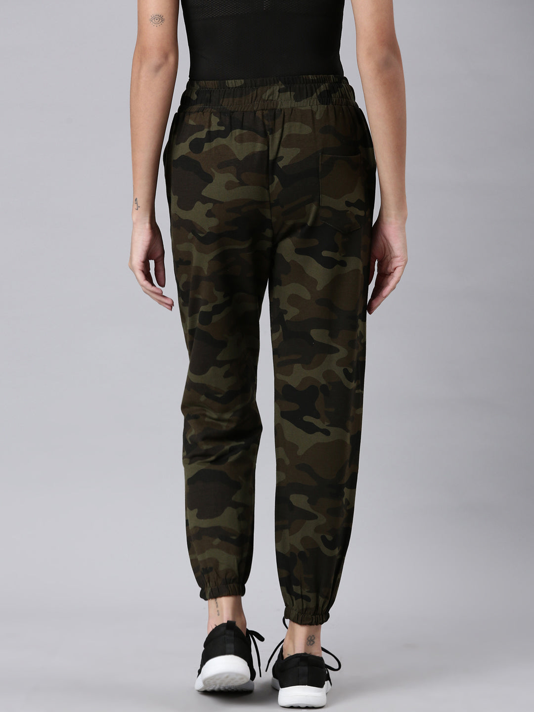 Women Olive Camouflage Track Pant