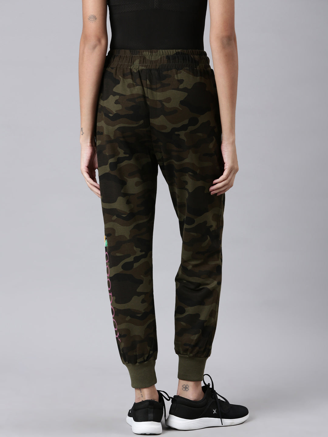 Women Olive Camouflage Track Pant