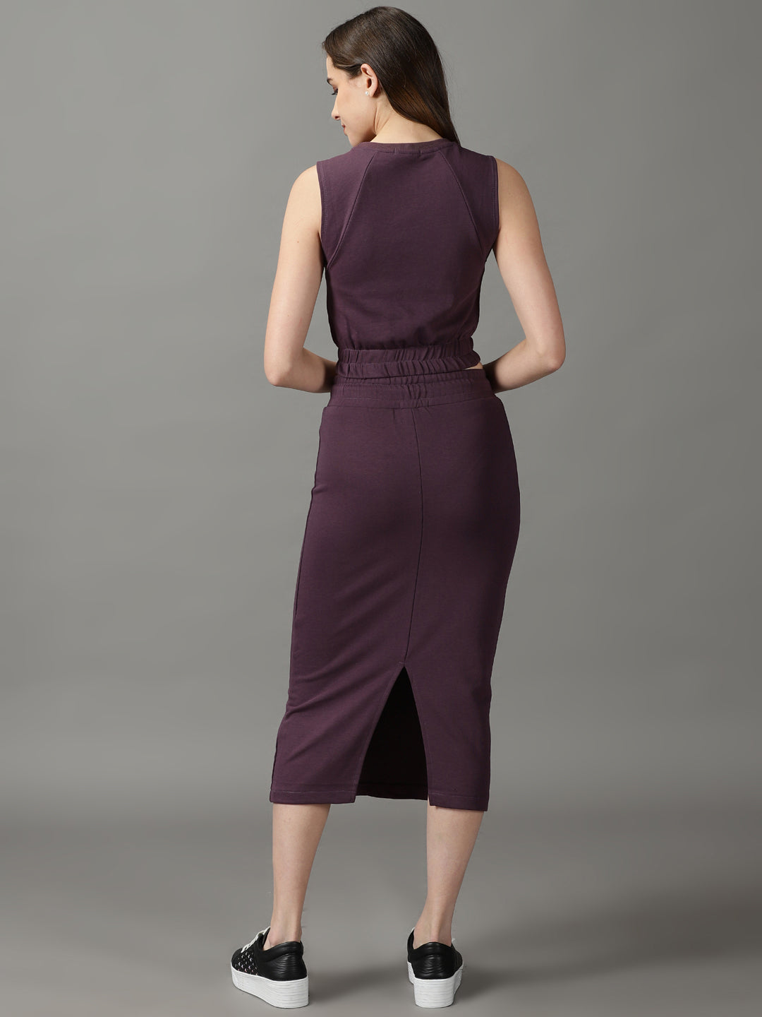 Women's Violet Solid Co-Ords