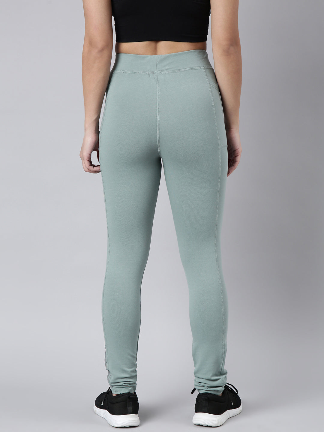 Women Solid Slim Fit Sea Green Track Pant