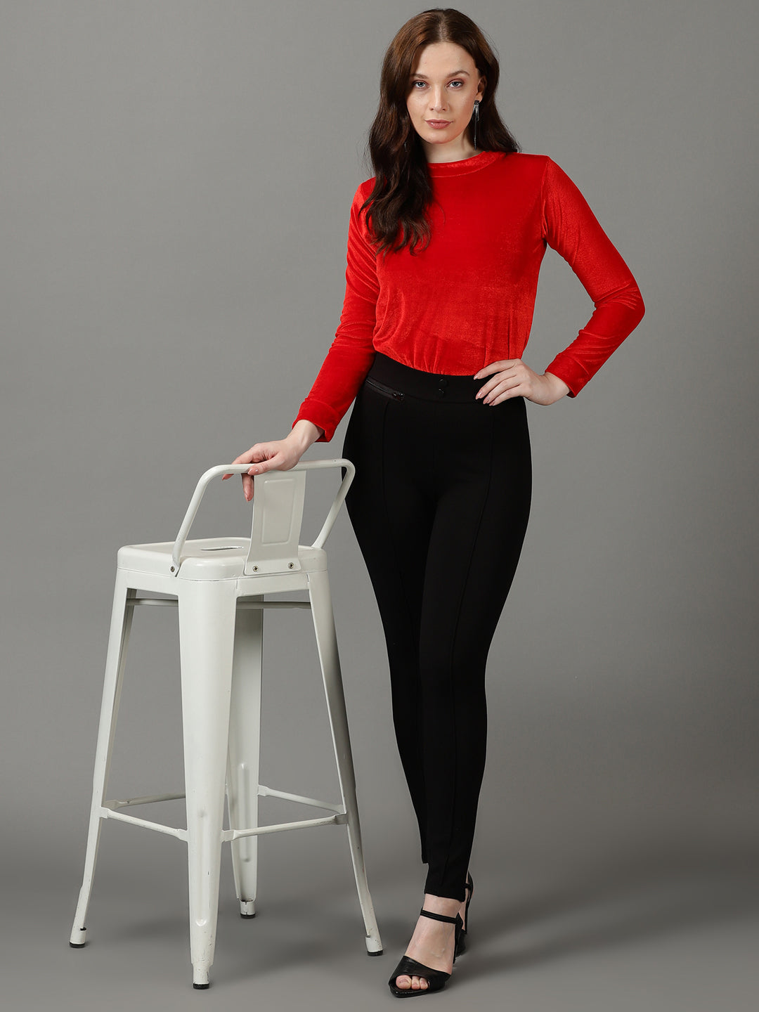 Women's Black Mid-Rise Jeggings