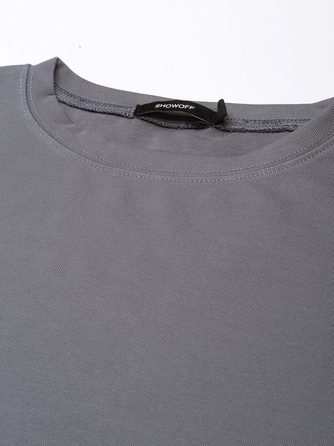 Women Grey Solid Fitted Top