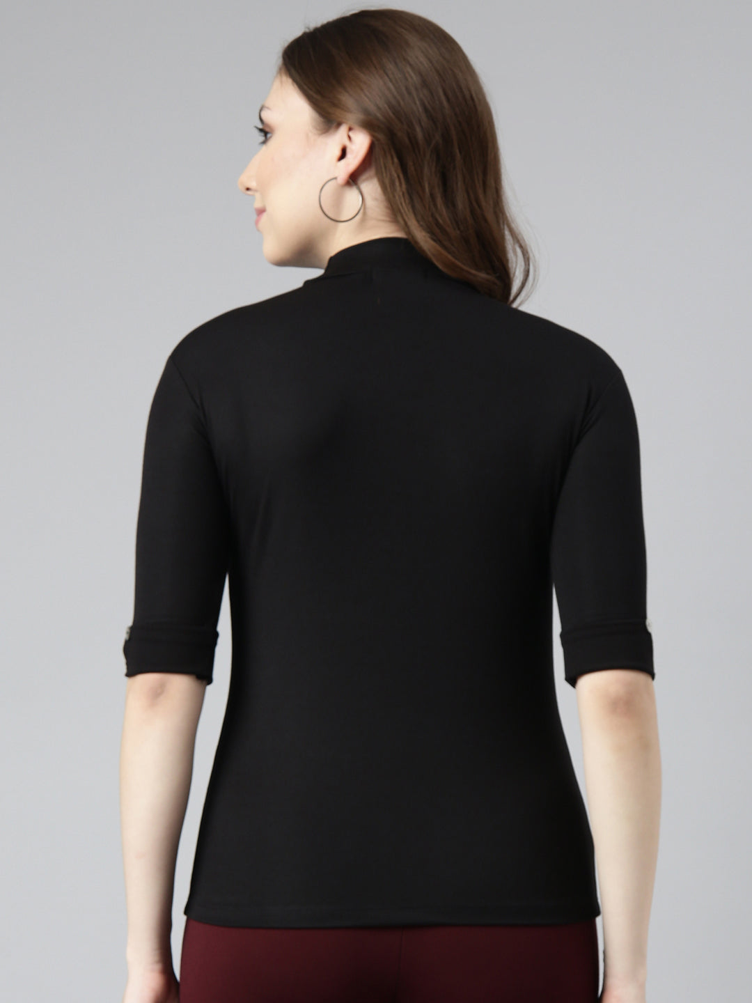 Women Black Solid Top