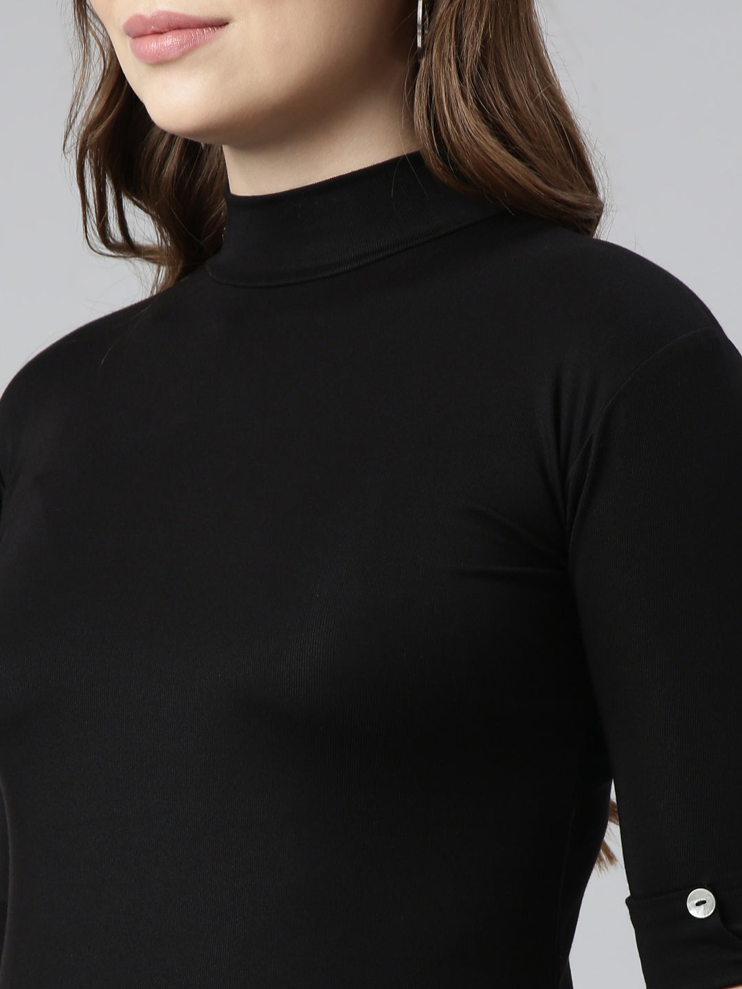 Women Black Solid Top