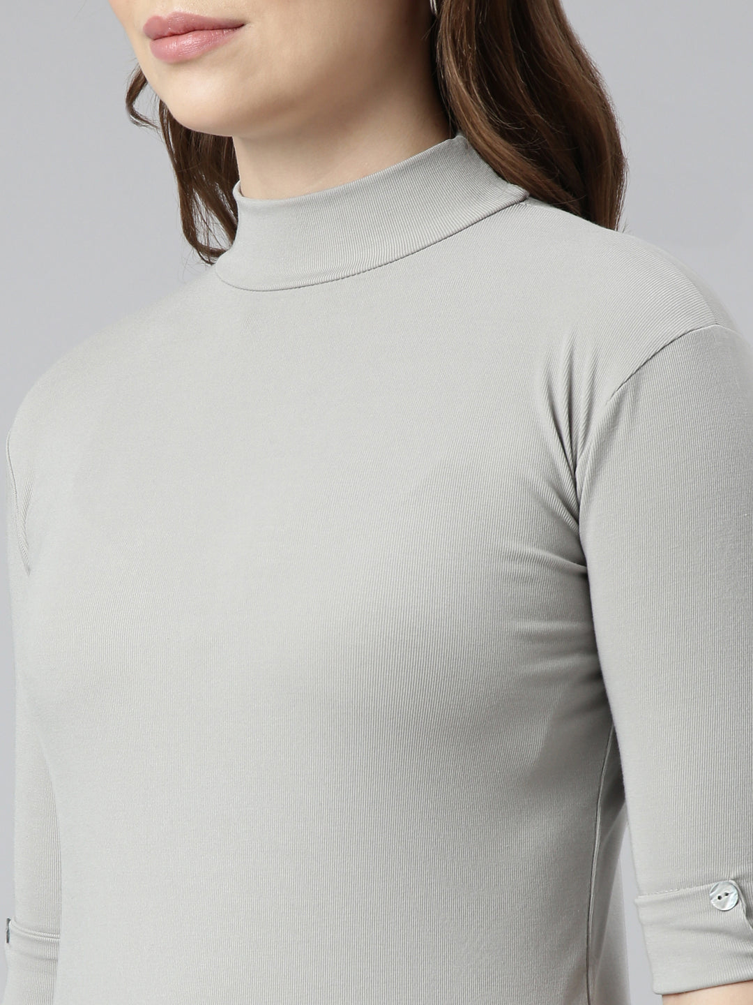 Women Grey Solid Top