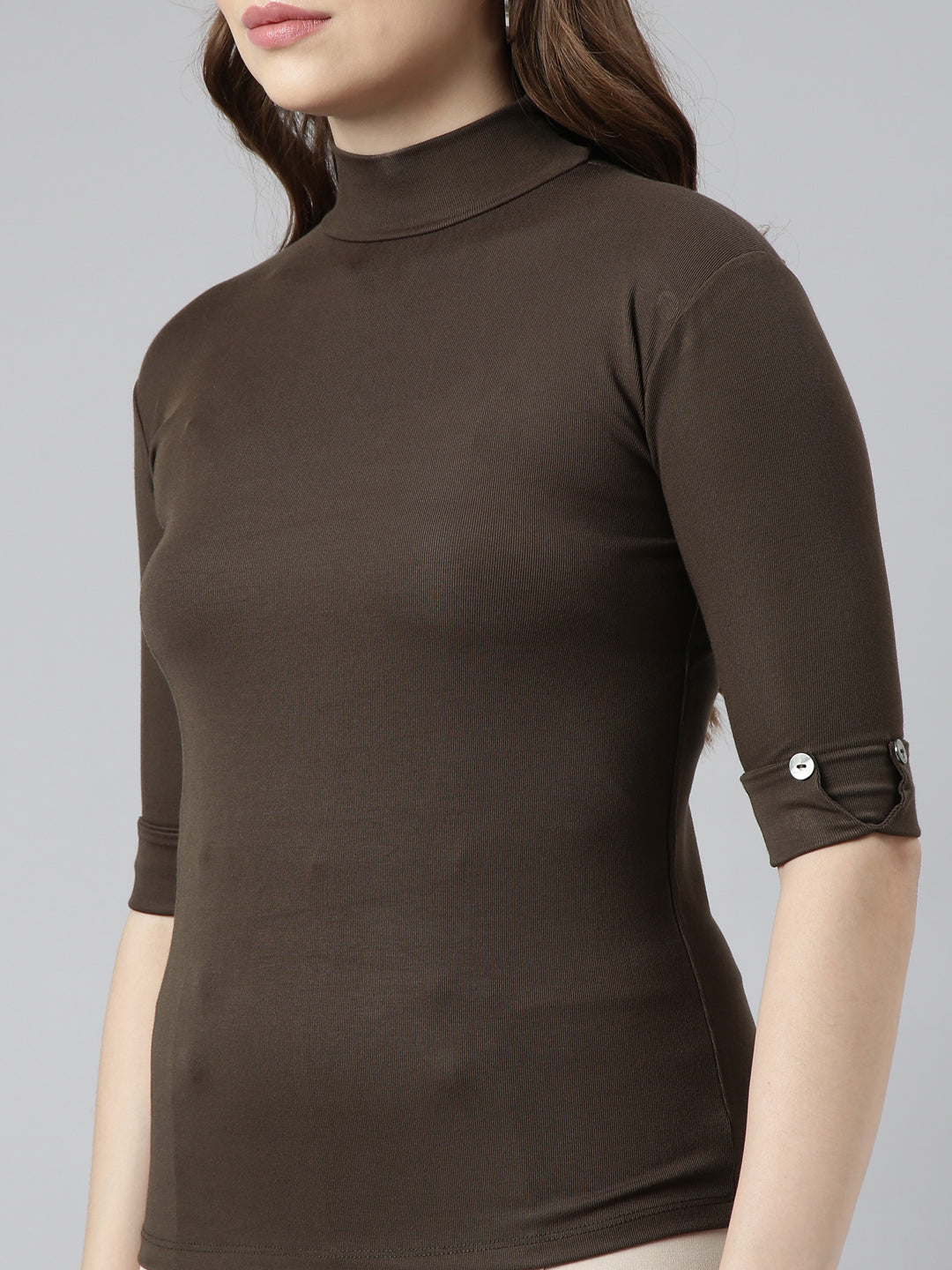 Women Olive Solid Top