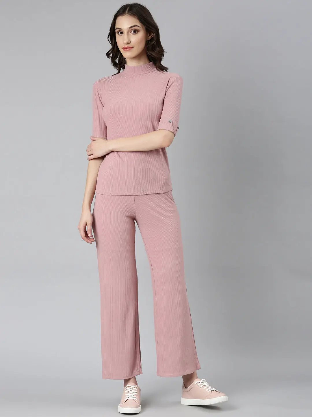 Women's Mauve Solid Tracksuit