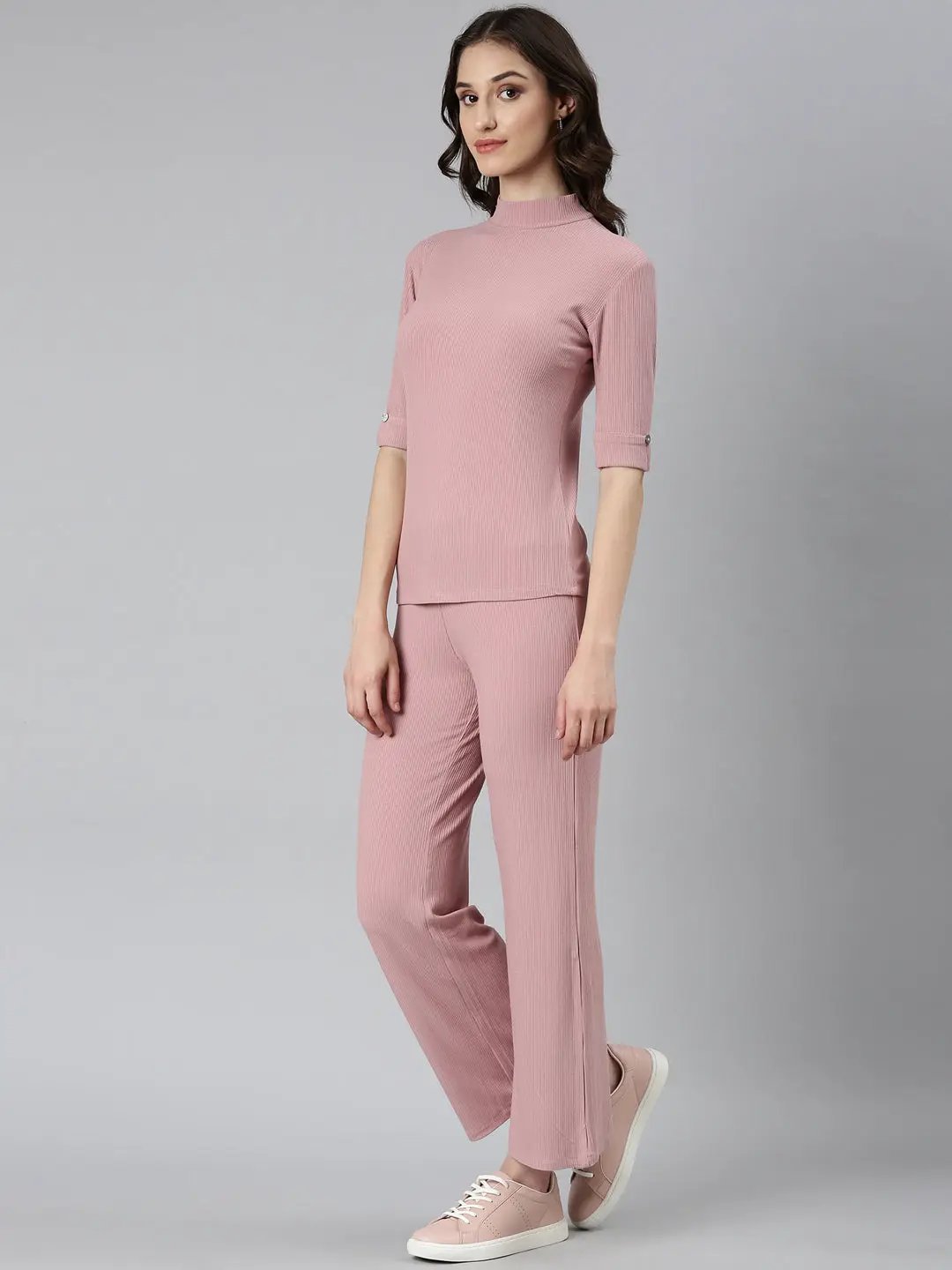Women's Mauve Solid Tracksuit