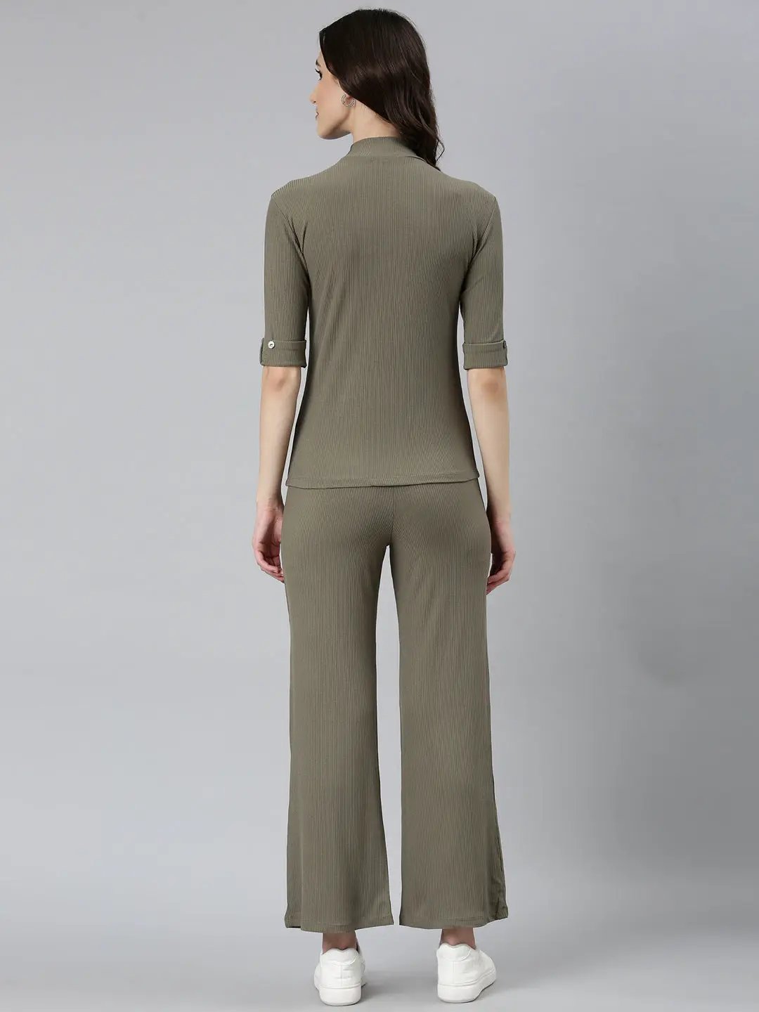 Women's Olive Solid Tracksuit