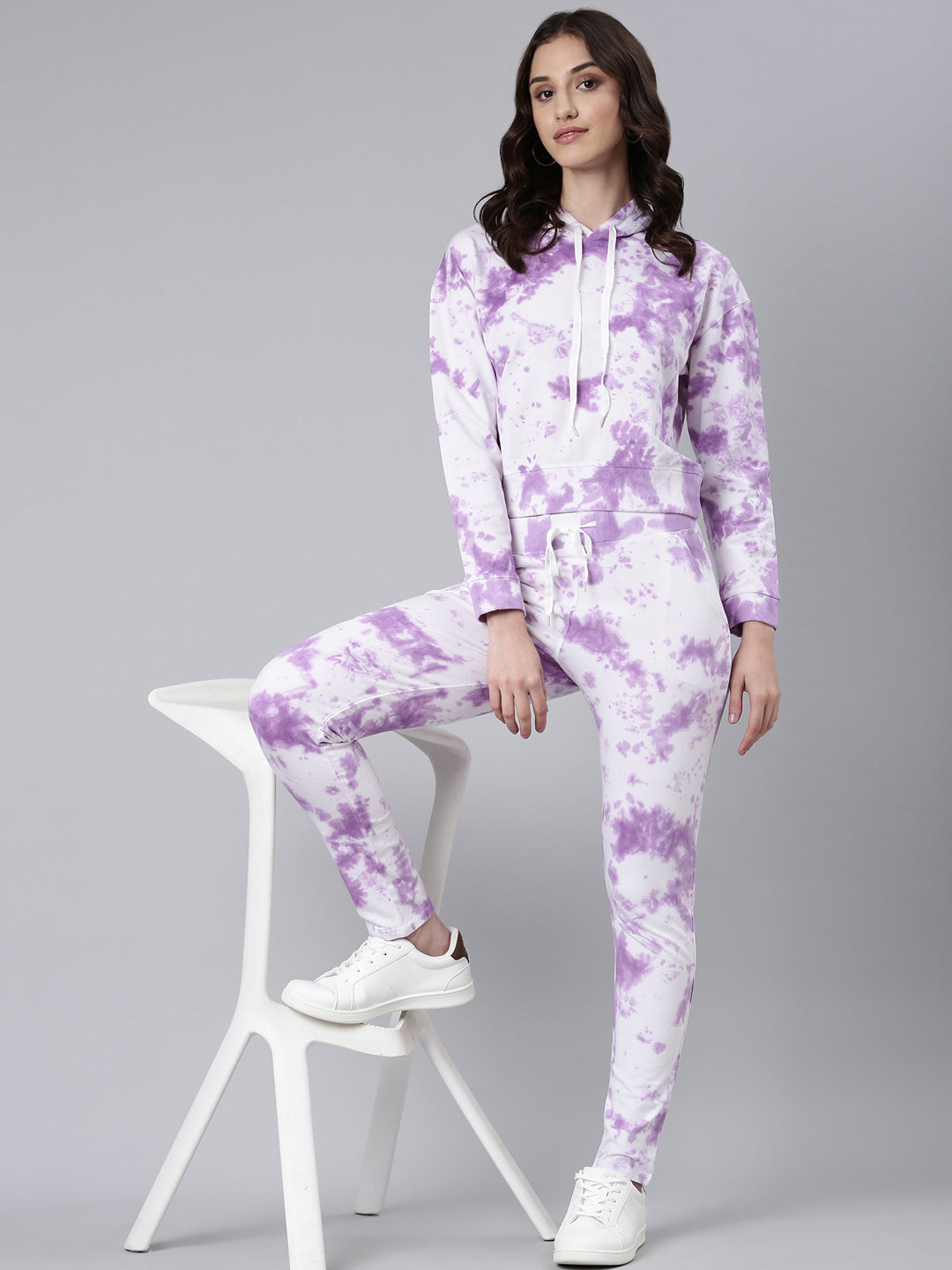 Women Lavender Tie Dye Tracksuit