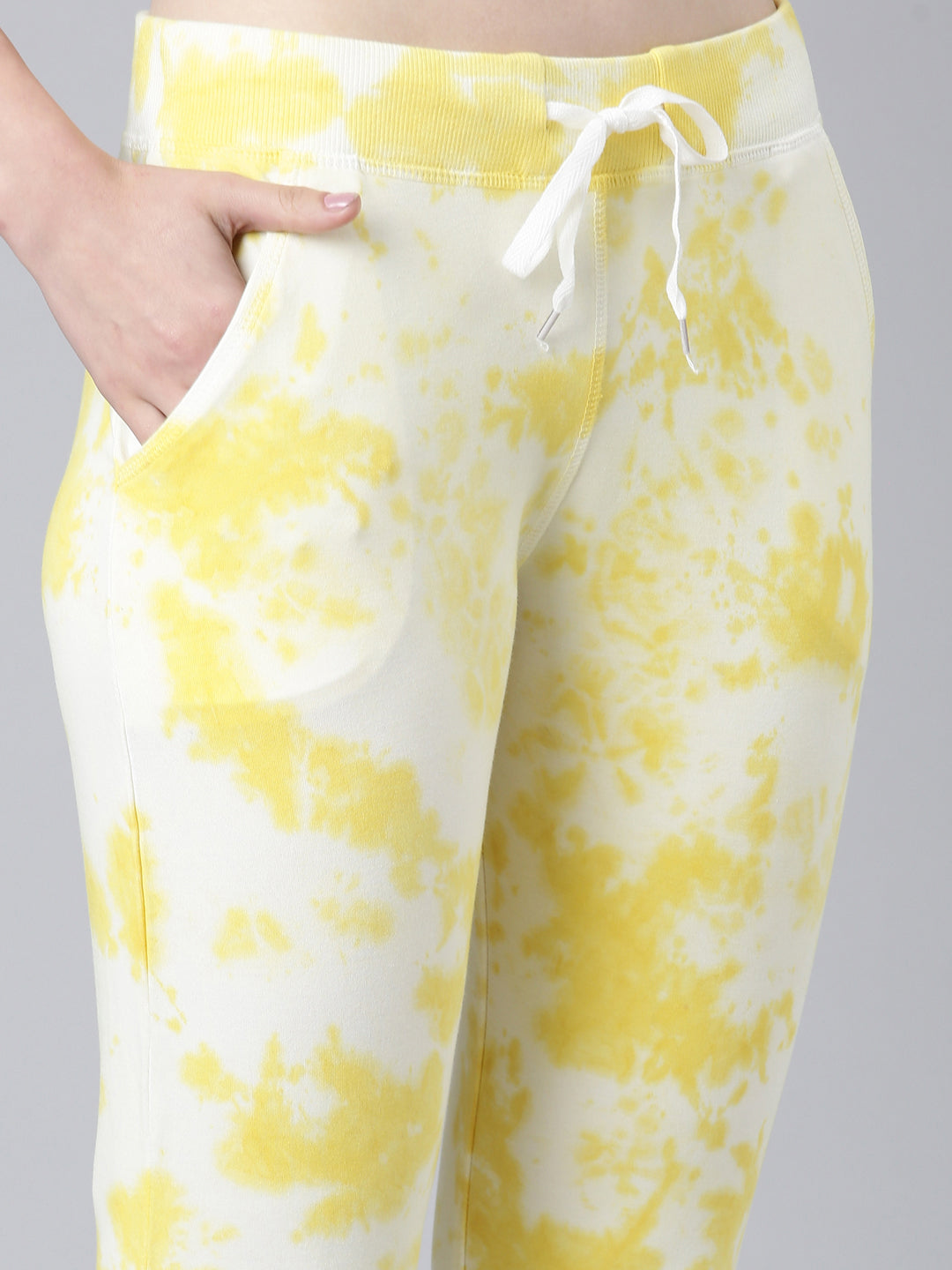 Women Yellow Tie Dye Tracksuit