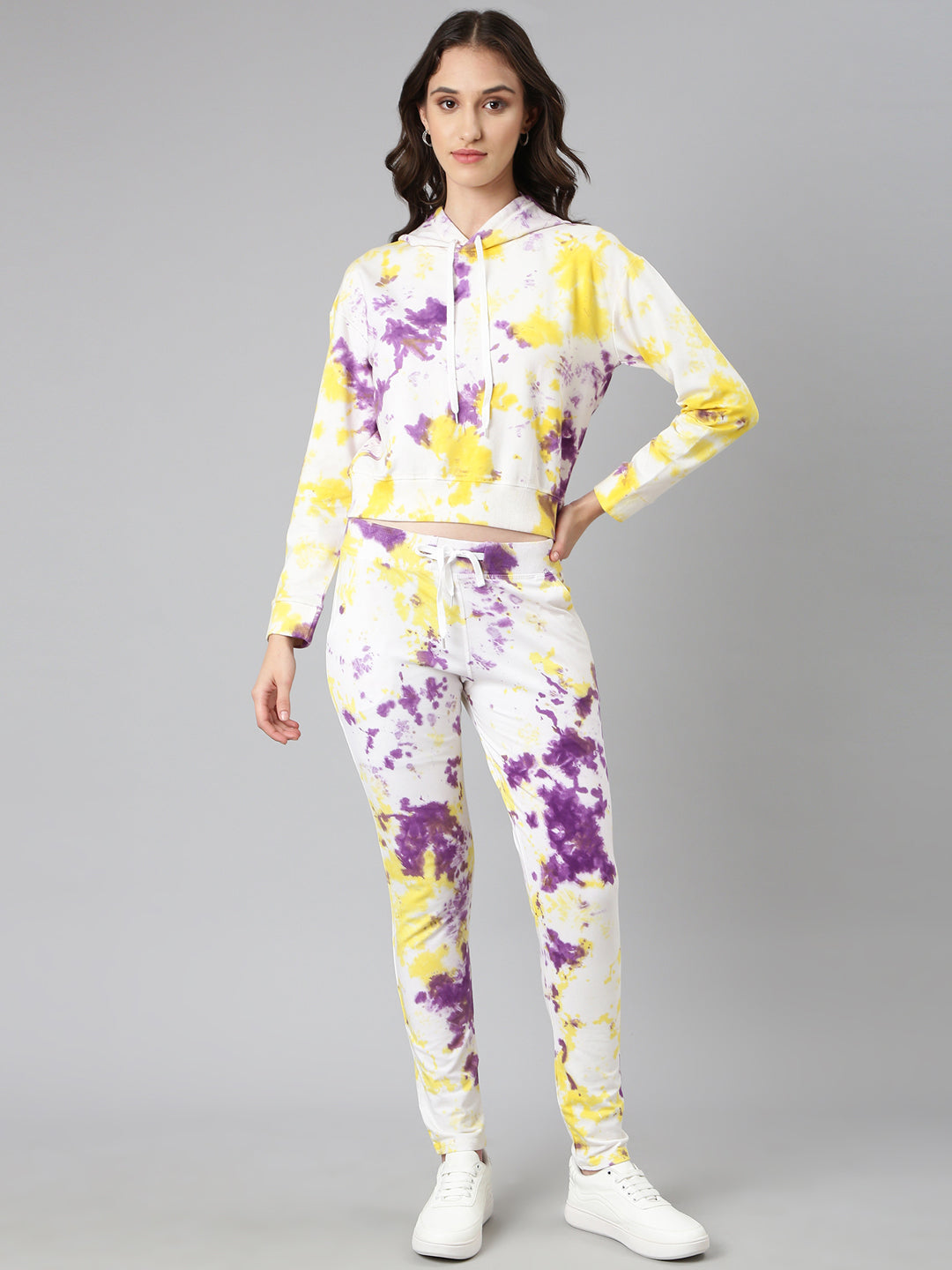 Women White Tie Dye Tracksuit