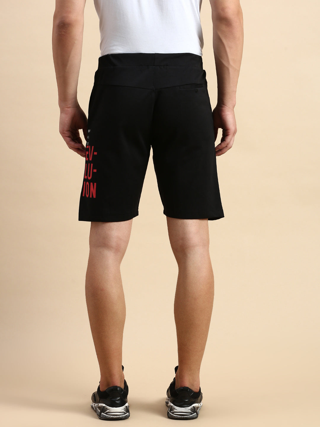 Men Black Solid Casual Shorts