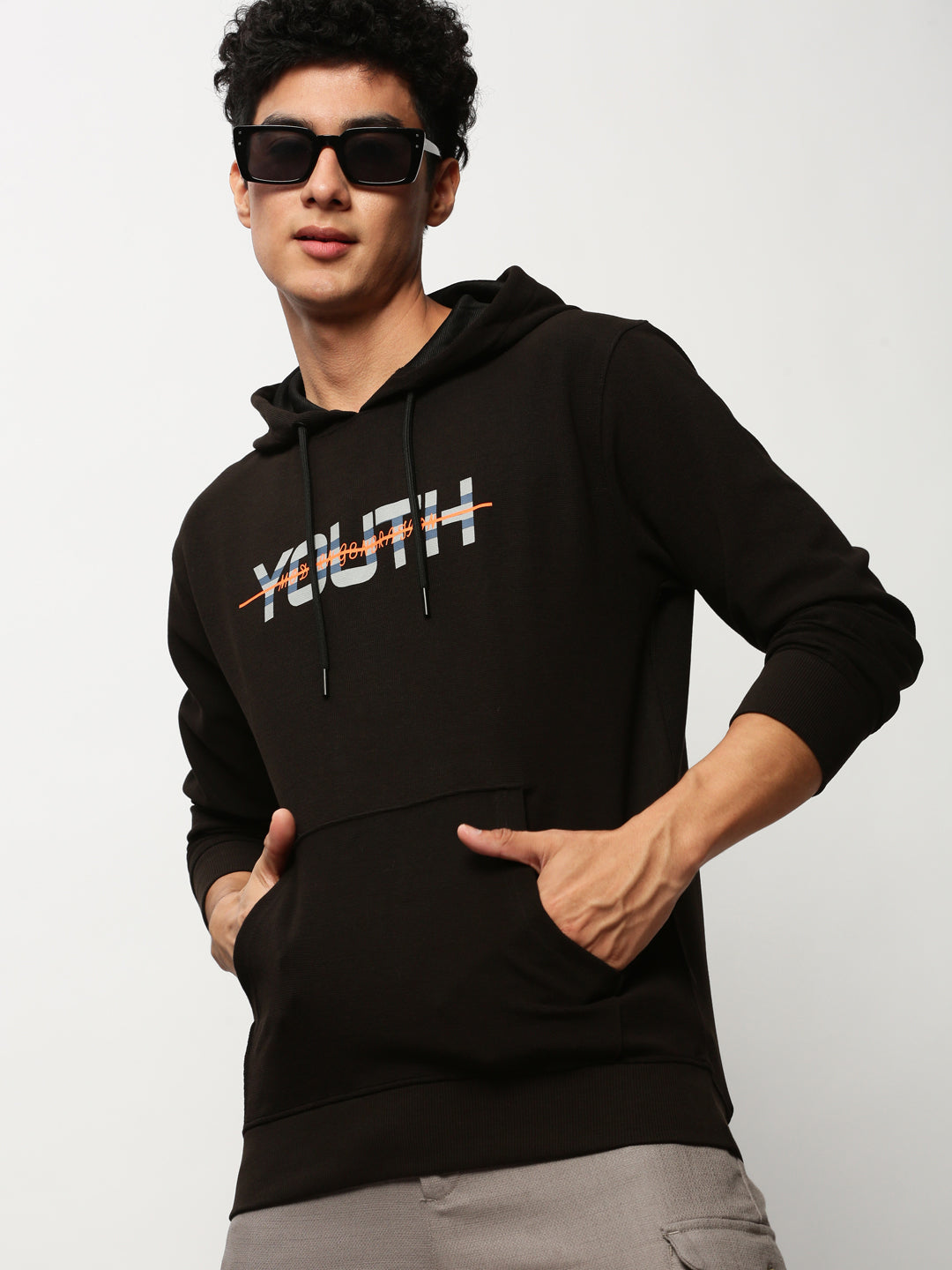 Men Black Typographic Casual Sweatshirts