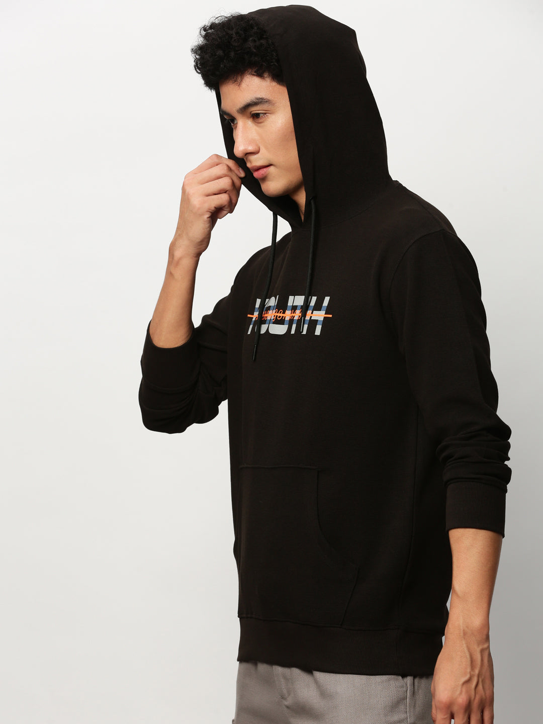 Men Black Typographic Casual Sweatshirts