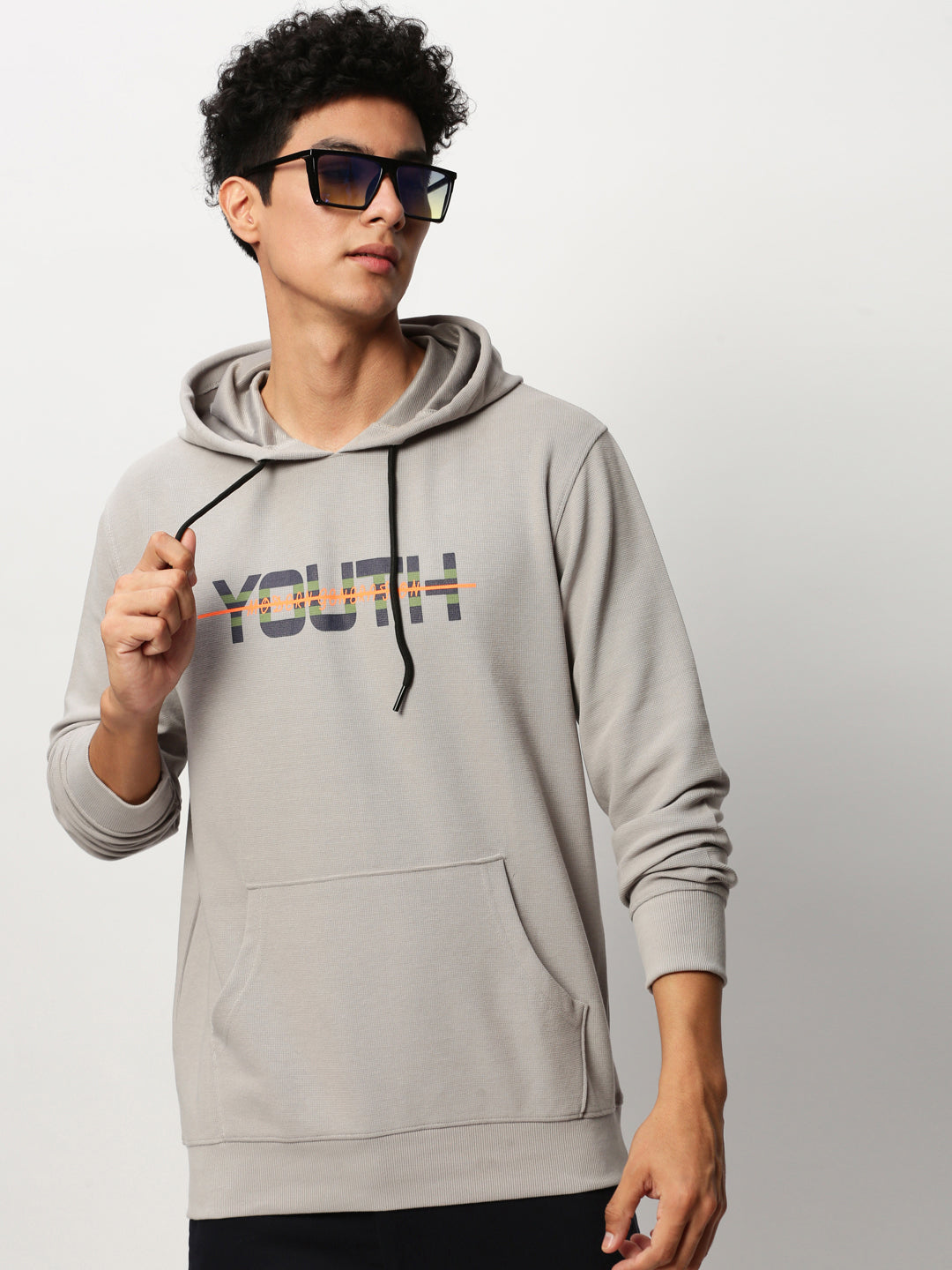 Men Grey Typographic Casual Sweatshirts