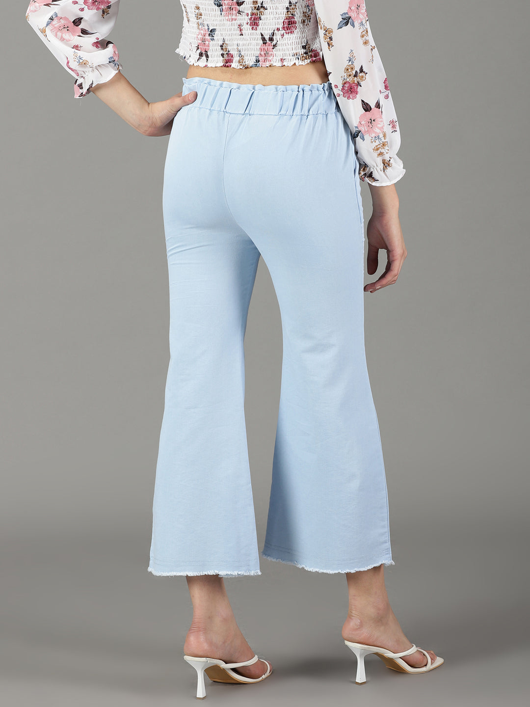 Women's Blue Solid Trouser